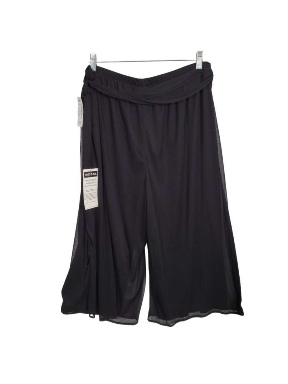 Connected Woman Size 18W 20W Pants Dressy Flowy Chiffon Palazzo Wide-Leg Black - Picture 2 of 11